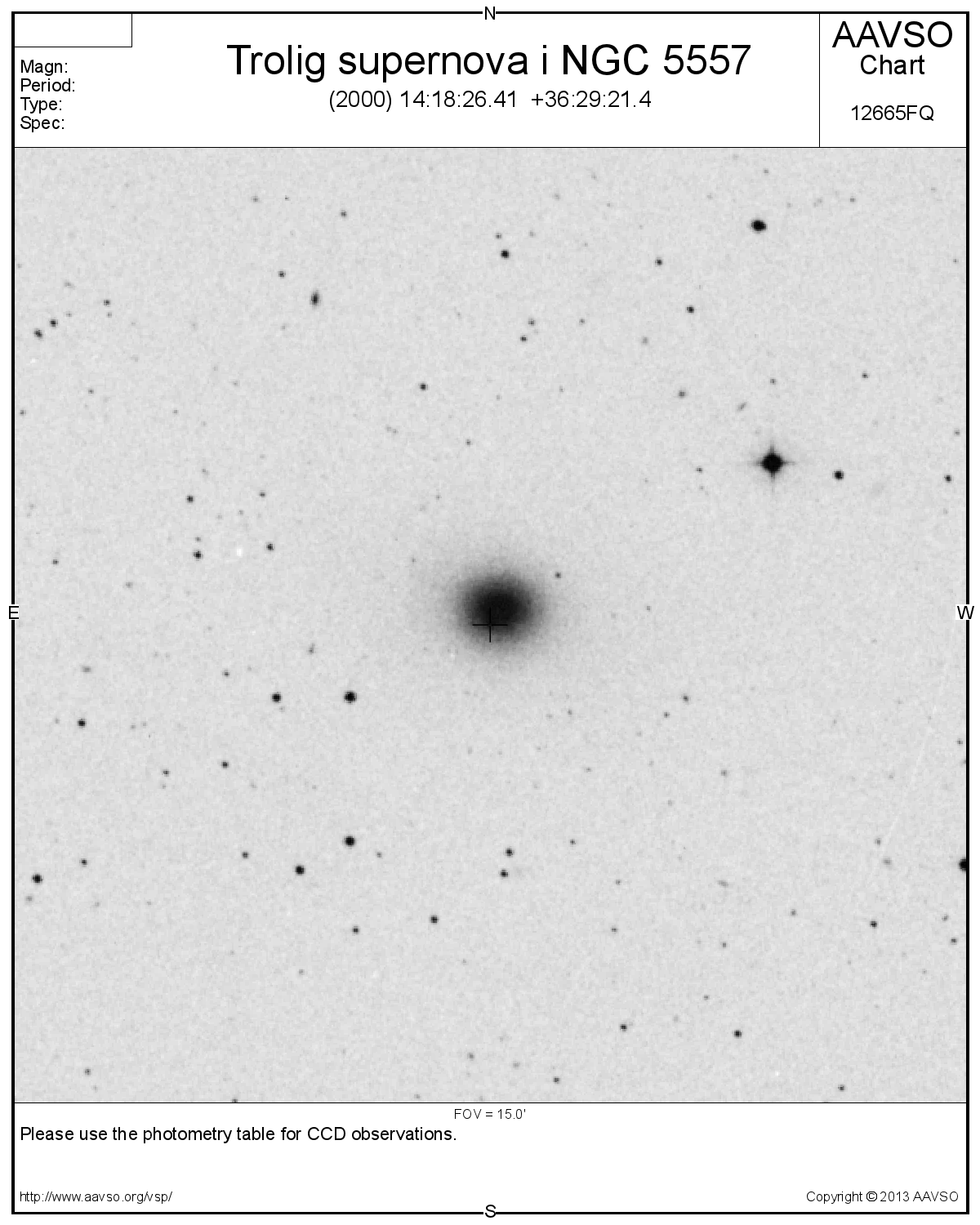 Trolig supernova i NGC 5557